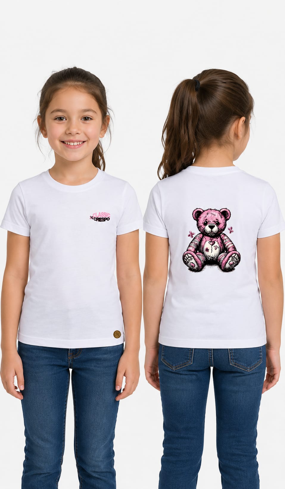 CAMISETA KIDS303-OSO ROSA307